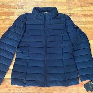 New w/tag Lauren Ralph Lauren Navy Logo Pocket Puff Jacket L